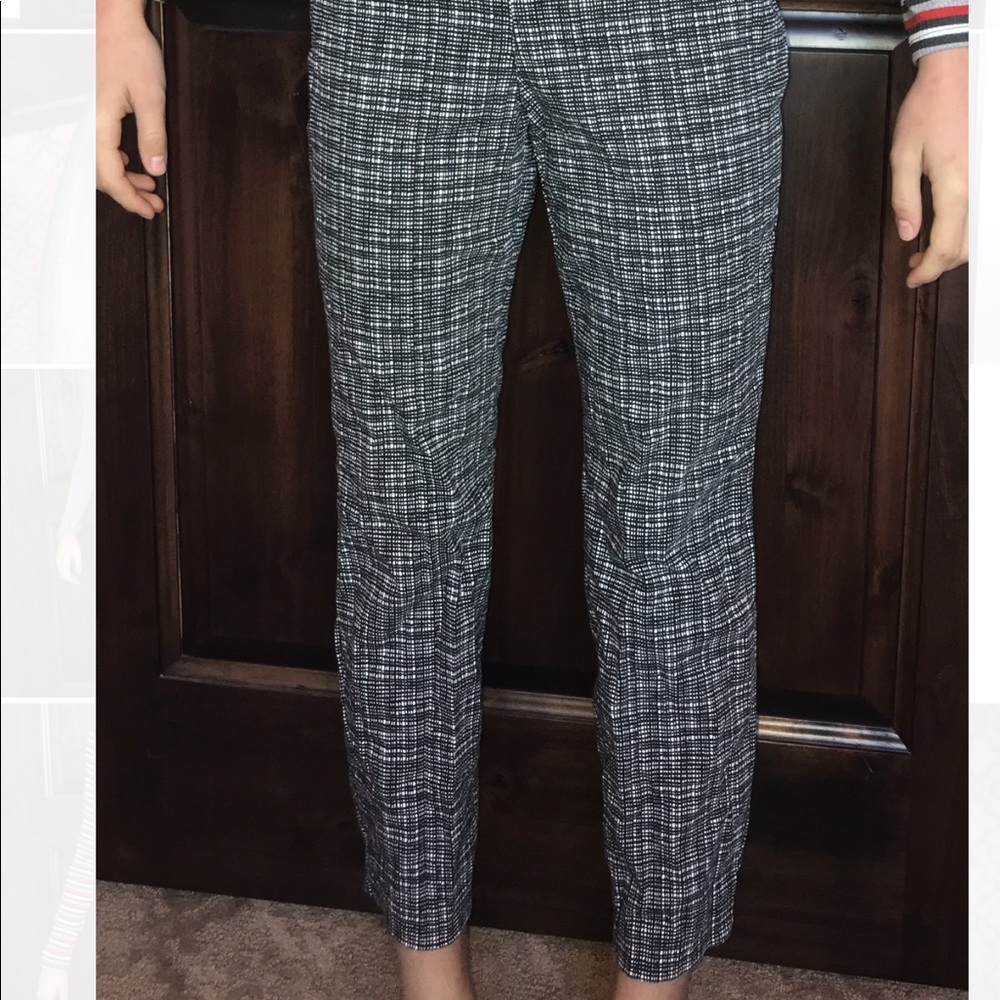 Black and white dress pants